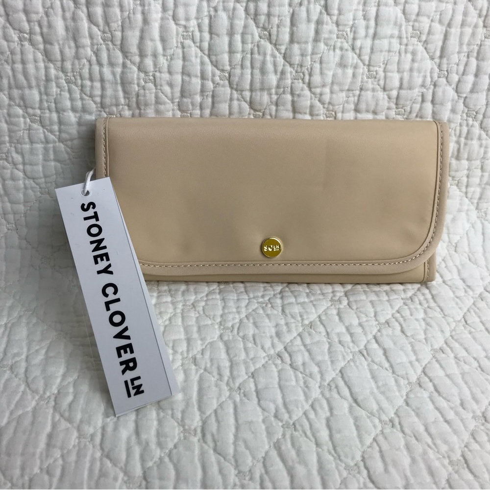 Stoney Clover Lane Nylon Tri Fold Wallet Sand NWT SCL-NTFW-004